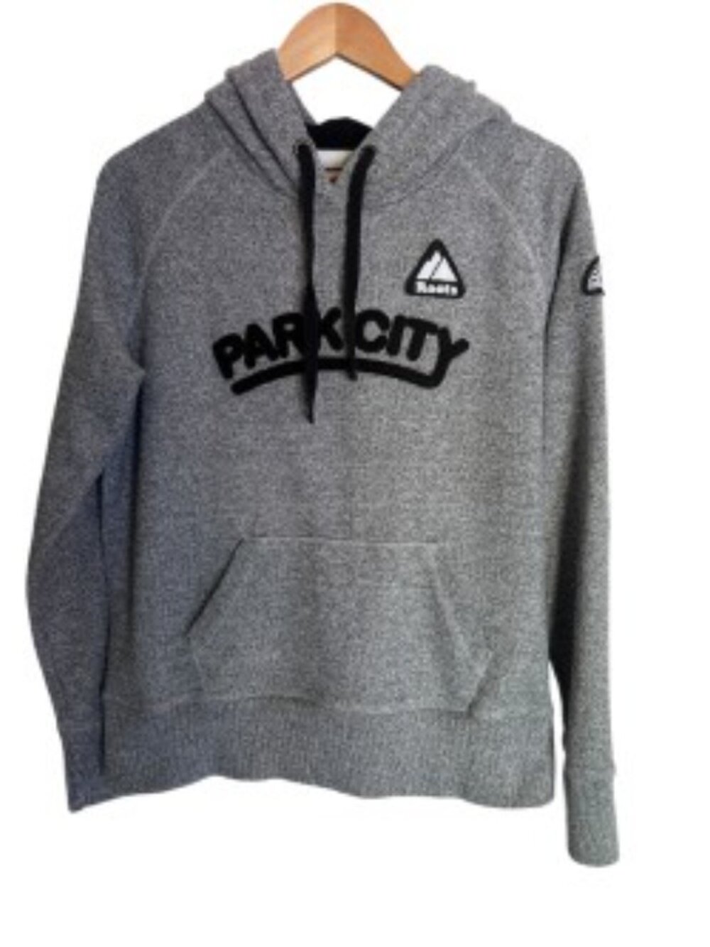 Roots Grey Park City Hoodie Sweatshirt Large